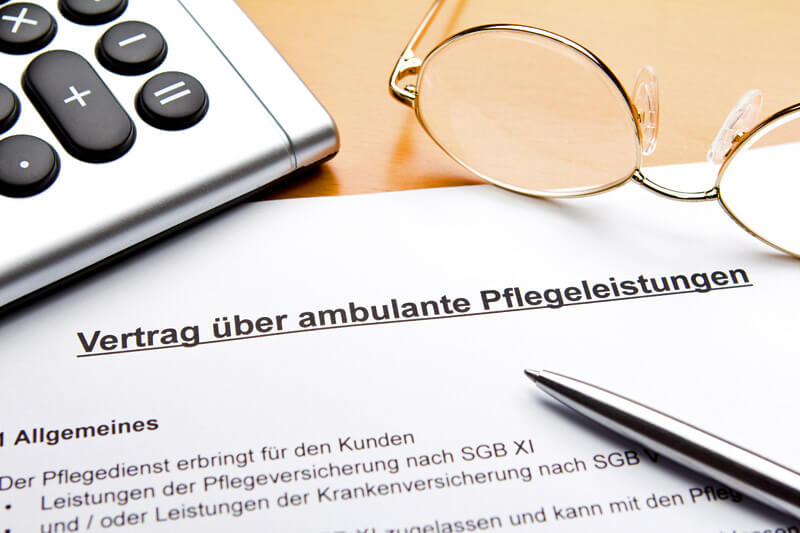 Ambulante Pflege zuhause: Vertrag für ambulante Pflegedienstleistungen